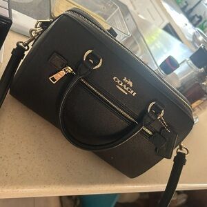 Coach Rowan Black Leather Satchel